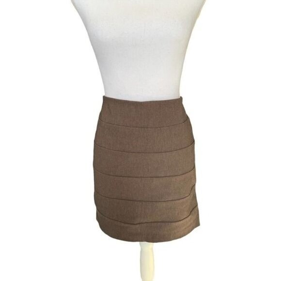 BCX Style Skirt Womens XL Stretchy Heather Brown Pull On Casual or Dress Up NWT - Picture 1 of 12